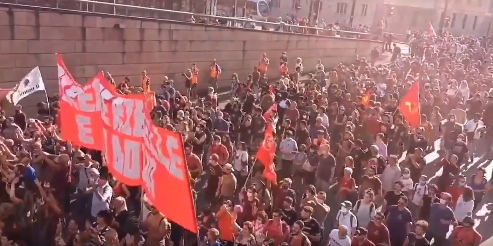 Grande manifestation à Florence, Italie.